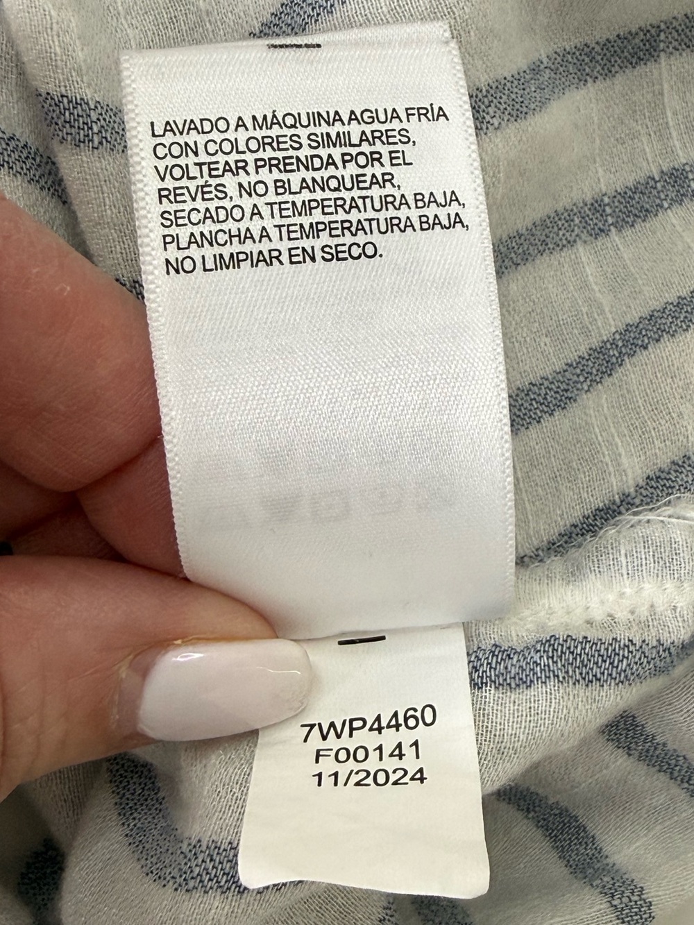 Lucky Brand Striped Button Front Shirt Blue White Size Medium - Picture 7 of 10